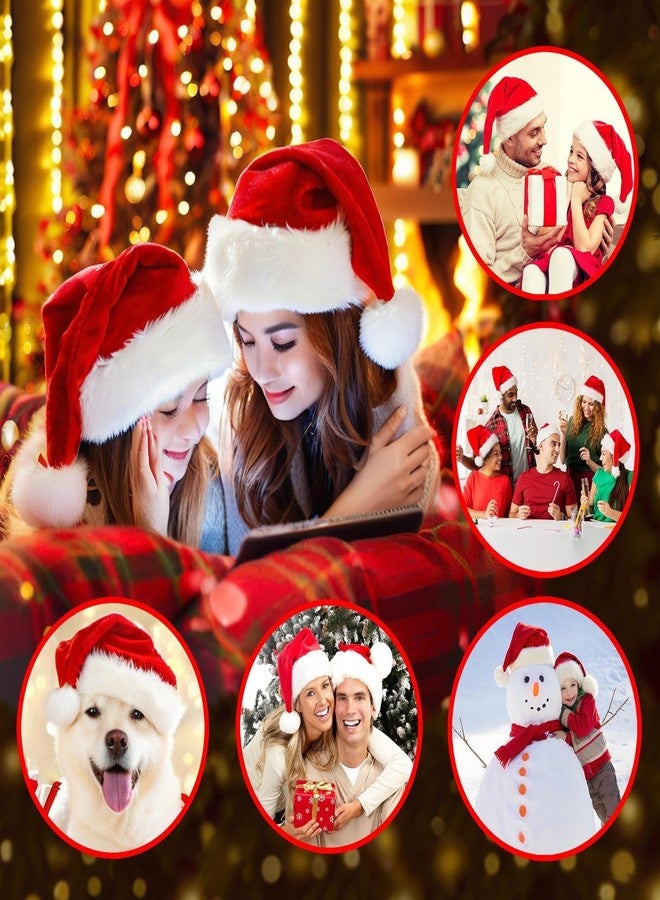 TCJJ Christmas Hats for Adult, Santa Hat Unisex Holiday Red Velvet Double Layer Comfort Xmas Hat for New Year Festive Party - Image 4